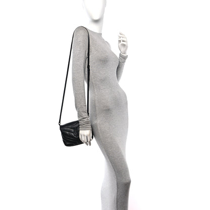 Saint Laurent Calfskin Y Quilted Monogram Monochrome Toy Loulou Crossbody Bag Black 2 of 11