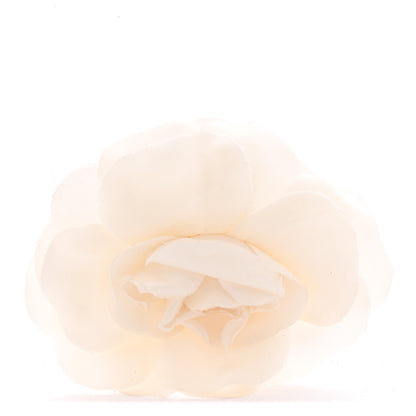 Chanel Crepe Satin Camellia Brooch White 1 of 3