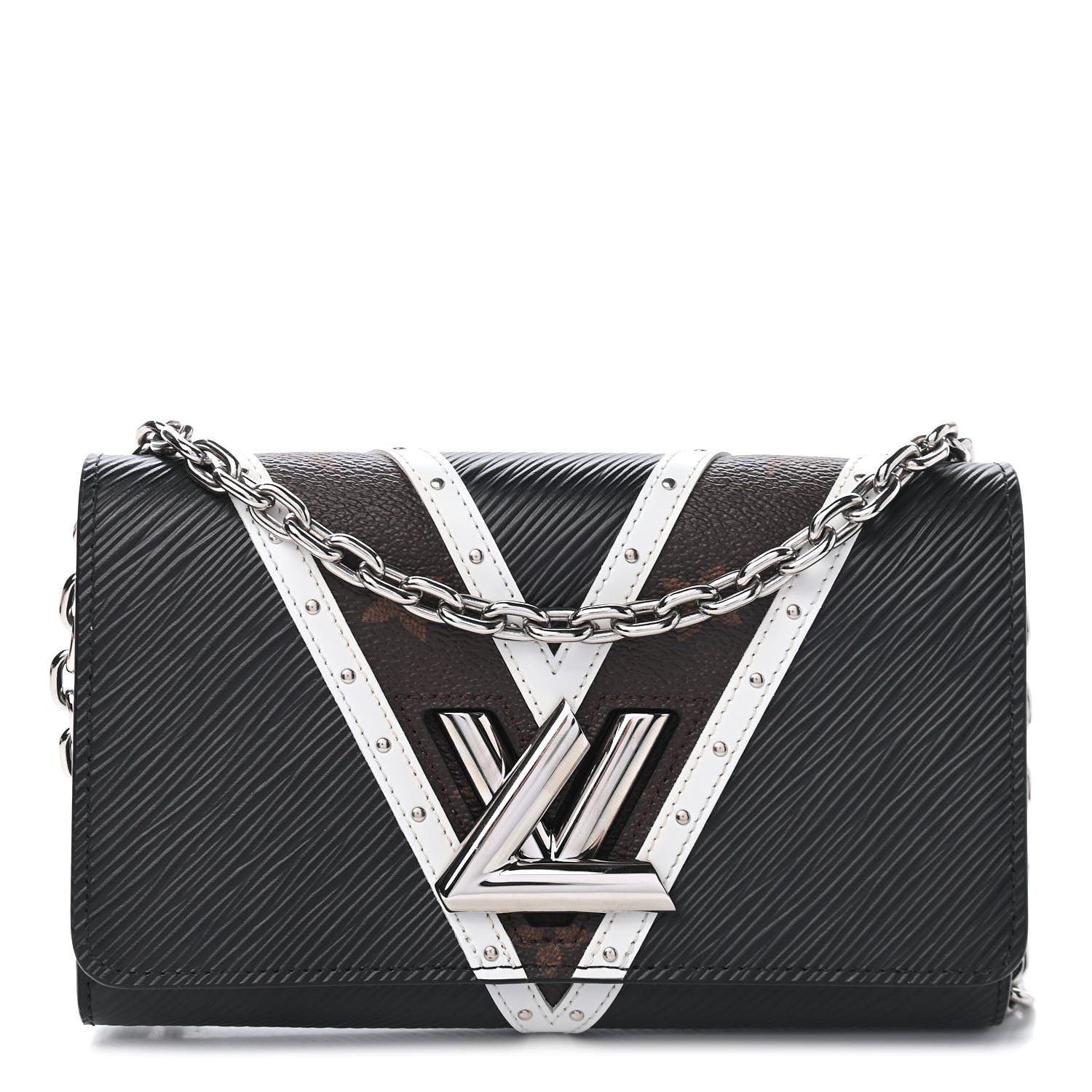 Louis Vuitton Epi Monogram Studded Twist Chain Wallet Black Black 1 of 7