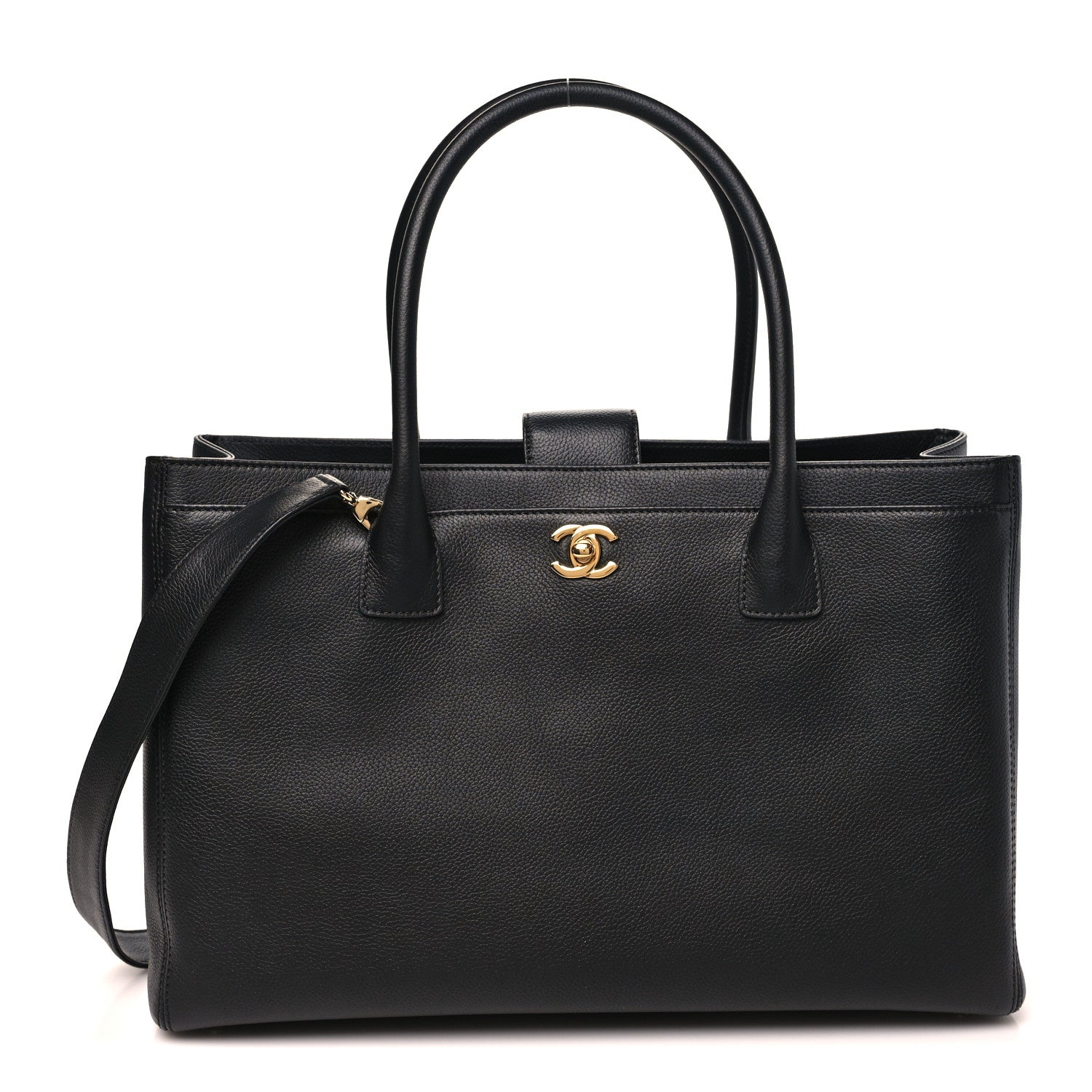 Chanel Calfskin Cerf Executive Shopper Tote Black 1 of 12