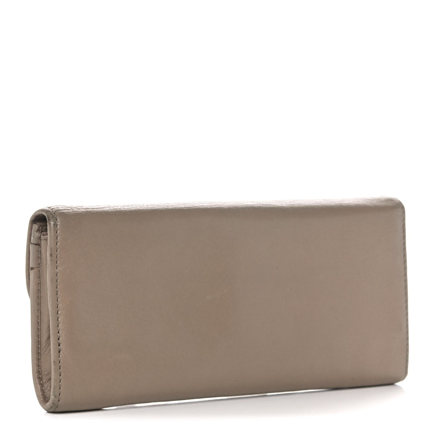 Calfskin Lily Continental Wallet Grey
