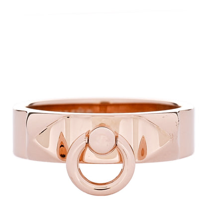 Hermes 18K Rose Gold PM Collier De Chien Ring 49 5 1 of 5