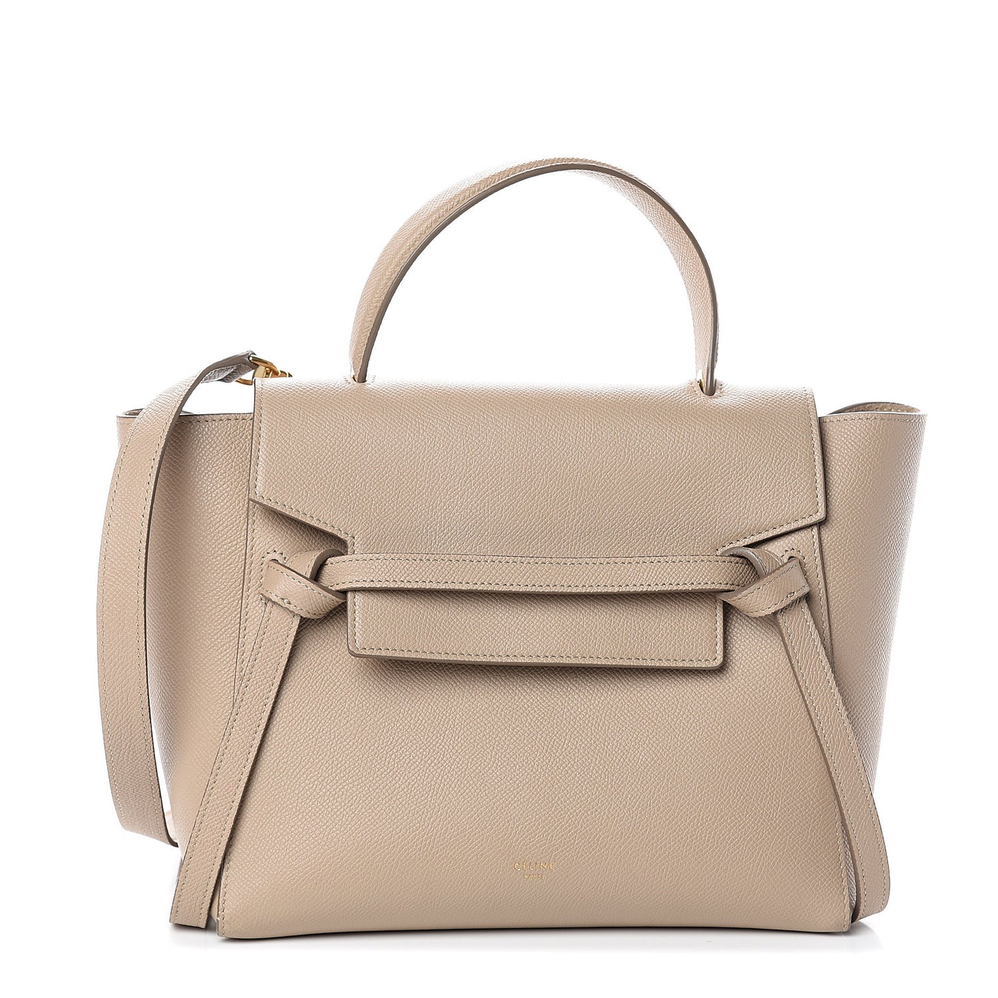 Grained Calfskin Micro Belt Bag Light Taupe