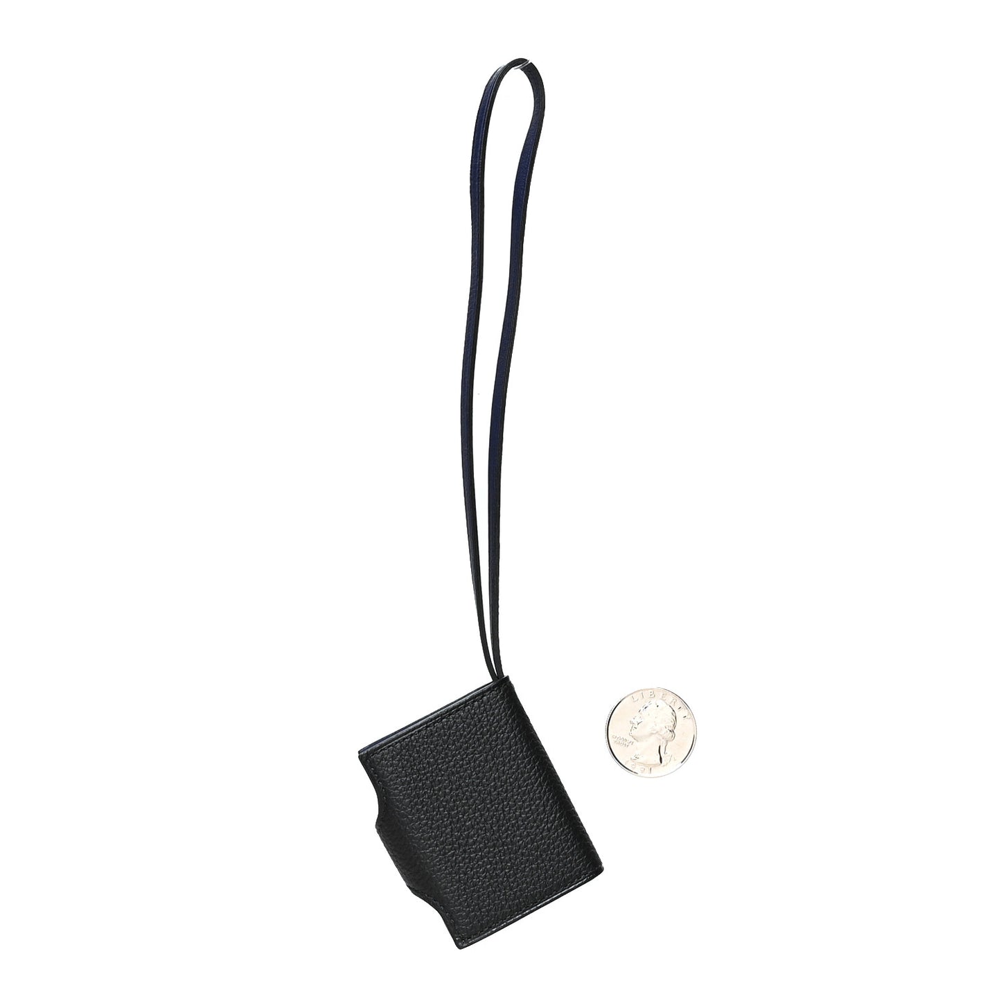 Togo Swift Verso Ulysse Nano Bag Charm Black Bleu Saphir