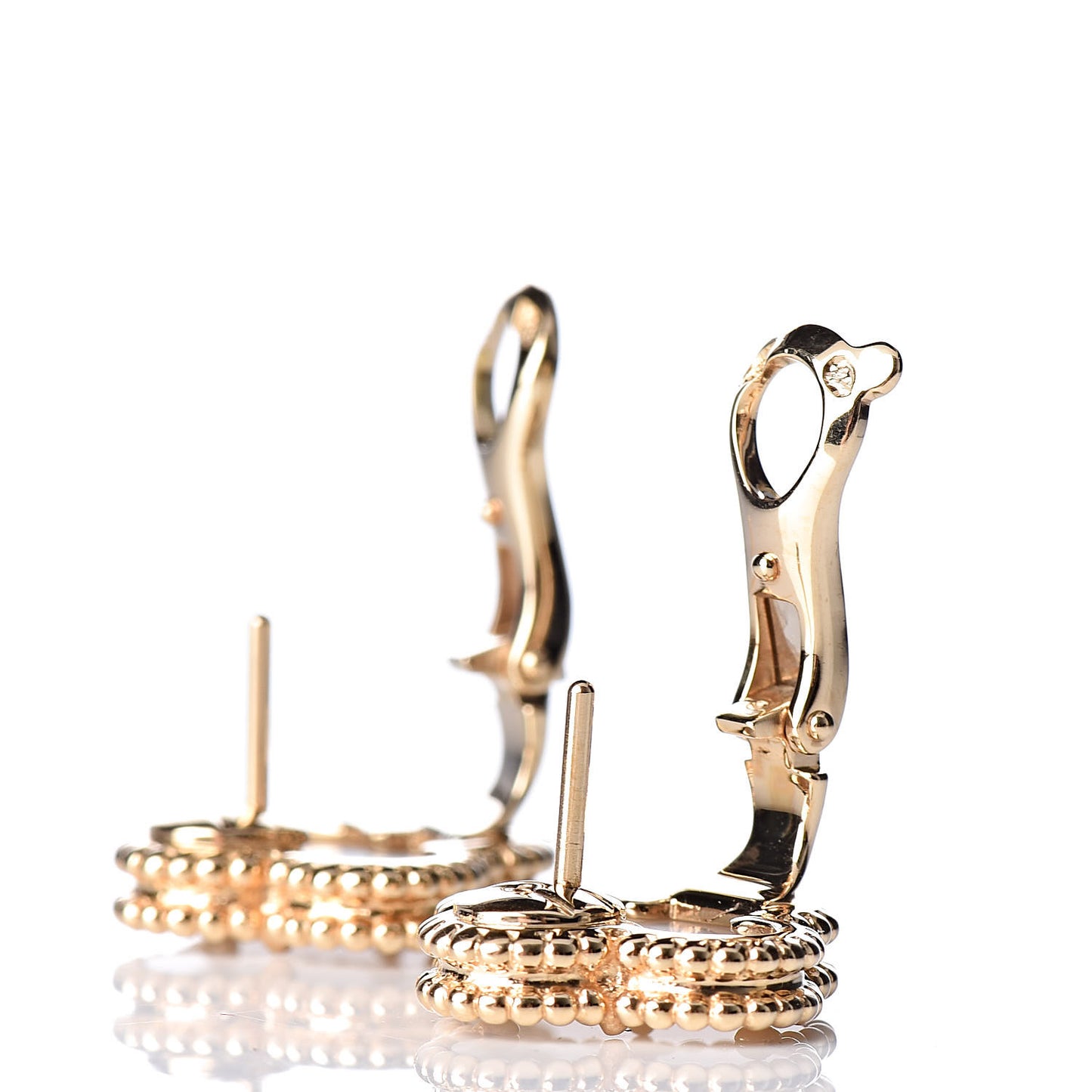 18K Yellow Gold Mother of Pearl Vintage Alhambra Earrings