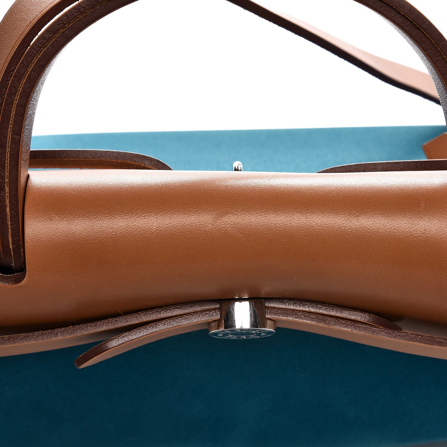Hermes Vache Hunter Toile Herbag Zip 31 PM Bleu Izmir Natural 11 of 11