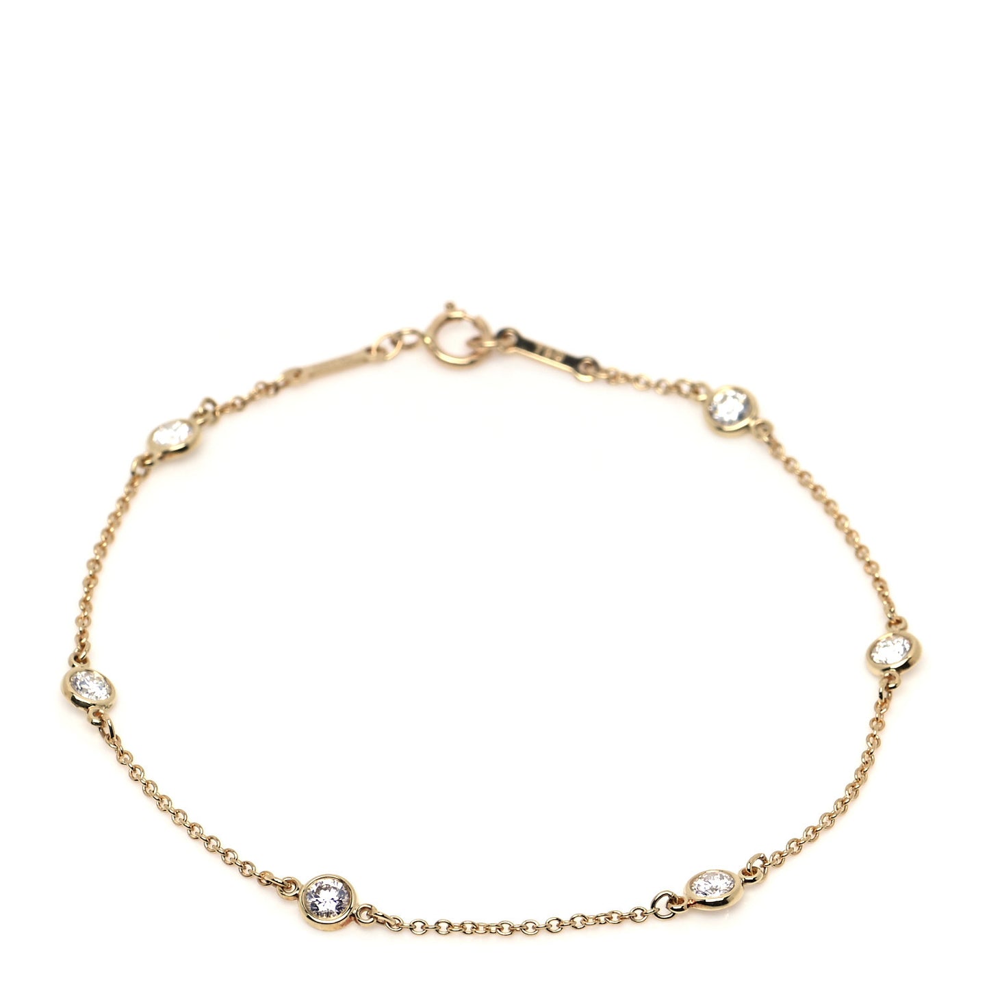 18K Yellow Gold Diamond .33ctw Elsa Peretti Diamonds by the Yard Station Bracelet