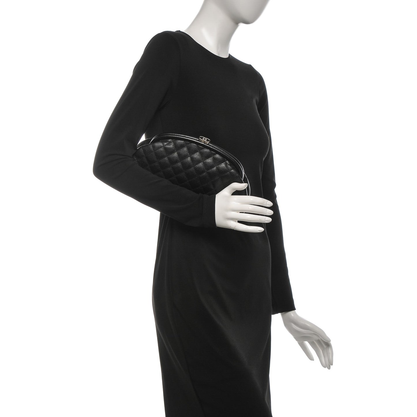 Caviar Quilted Timeless Clutch Black