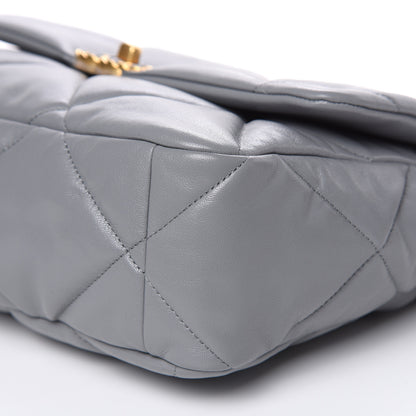 Chanel Lambskin Quilted Large 19 Flap Grey 9 of 10
