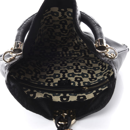 Gucci Calfskin Medium Indy Top Handle Hobo Black 5 of 10
