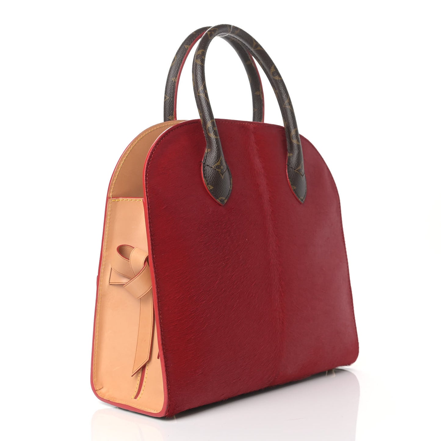 Monogram Calf Hair Spikes Iconoclasts Christian Louboutin Tote Red
