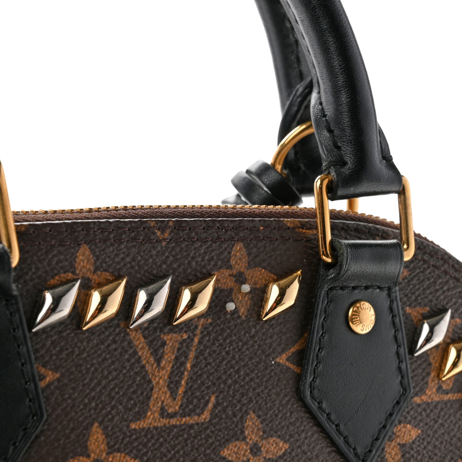 Louis Vuitton Monogram Macassar Studded Alma BB 19 of 23