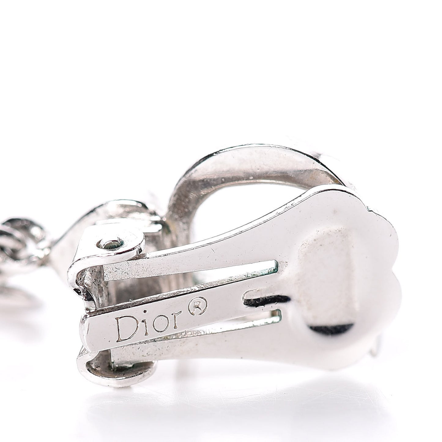 Crystal Heart Clip On Earrings Silver