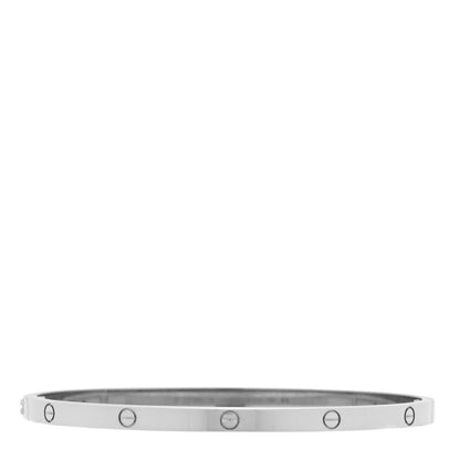 Cartier 18K White Gold Small LOVE Bracelet 18 6 of 13