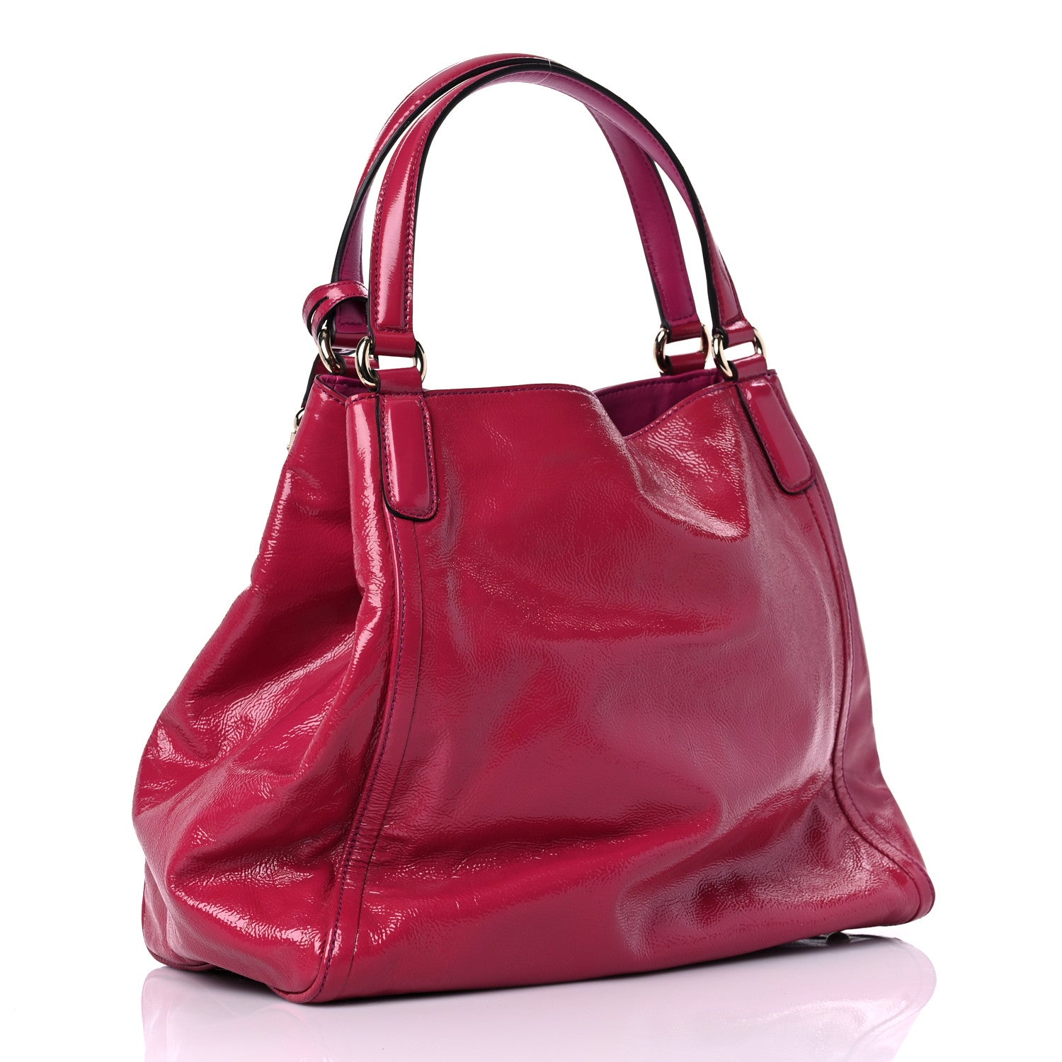 Gucci Vernice Naplack Medium Soho Shoulder Bag Bright Bouganville 3 of 12