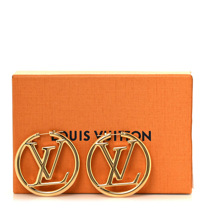 Louis Vuitton Metal Louise Hoop Earrings Gold 5 of 5