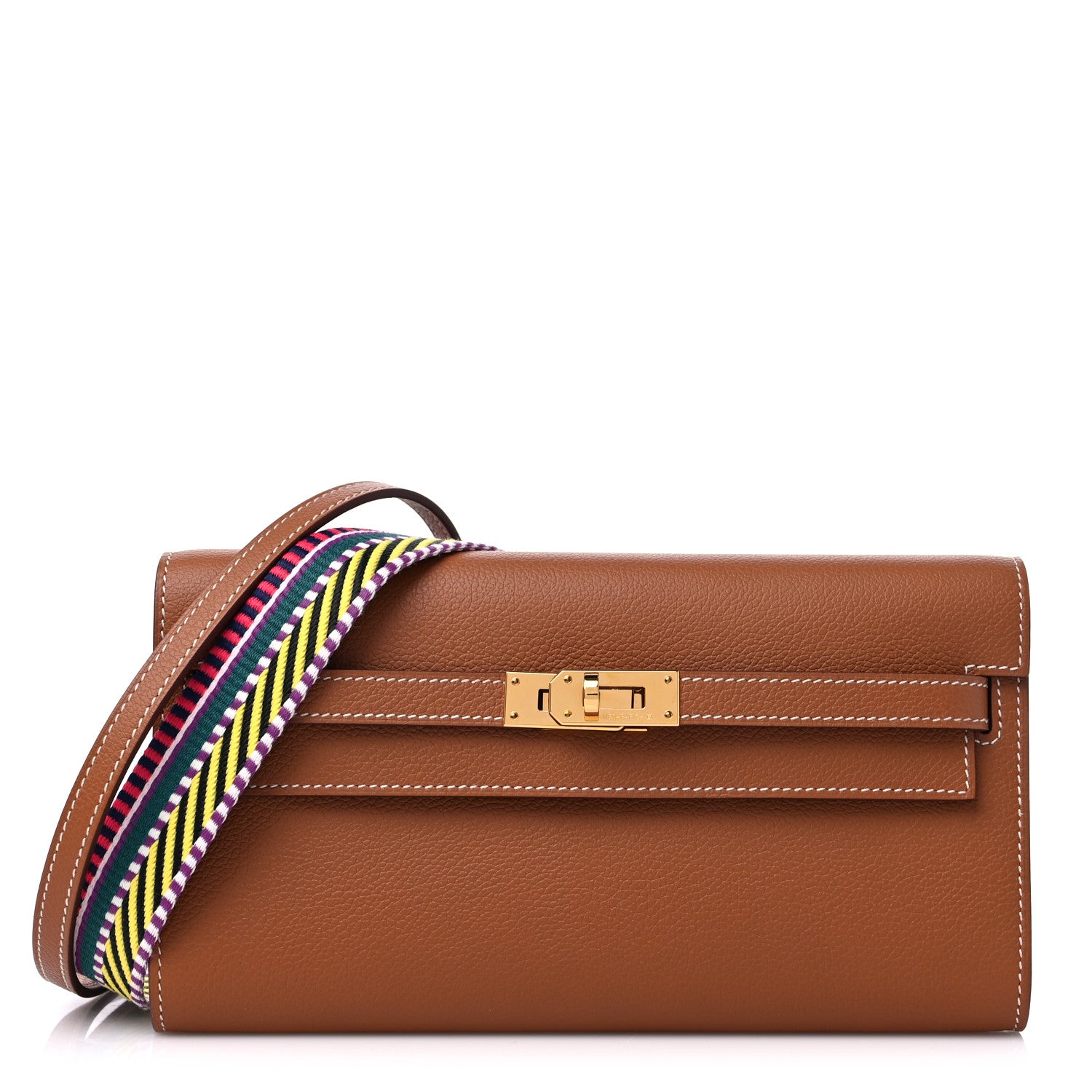 Hermes Evercolor Cavale Kelly Wallet To Go Gold Multicolor 1 of 8