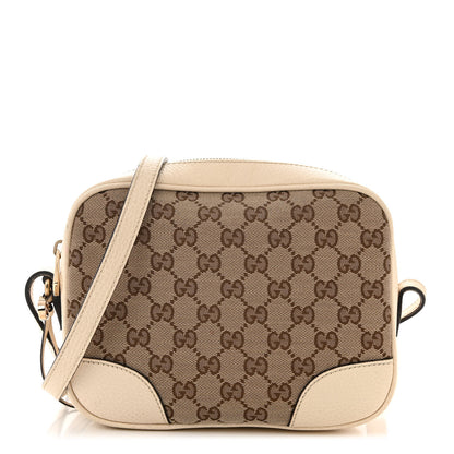 Gucci Monogram Dollar Calfskin Mini Bree Messenger Bag Beige Ebony Avoire 1 of 13