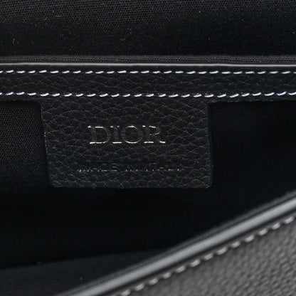 Christian Dior Grained Calfskin Saddle Pouch With Strap Black 6 of 10