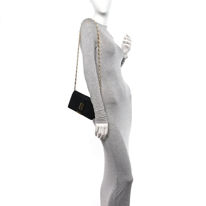 Versace Calfskin Greca Goddess Wallet On Chain Black 2 of 14