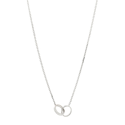 Cartier 18K White Gold Diamond Interlocking LOVE Necklace 1 of 10