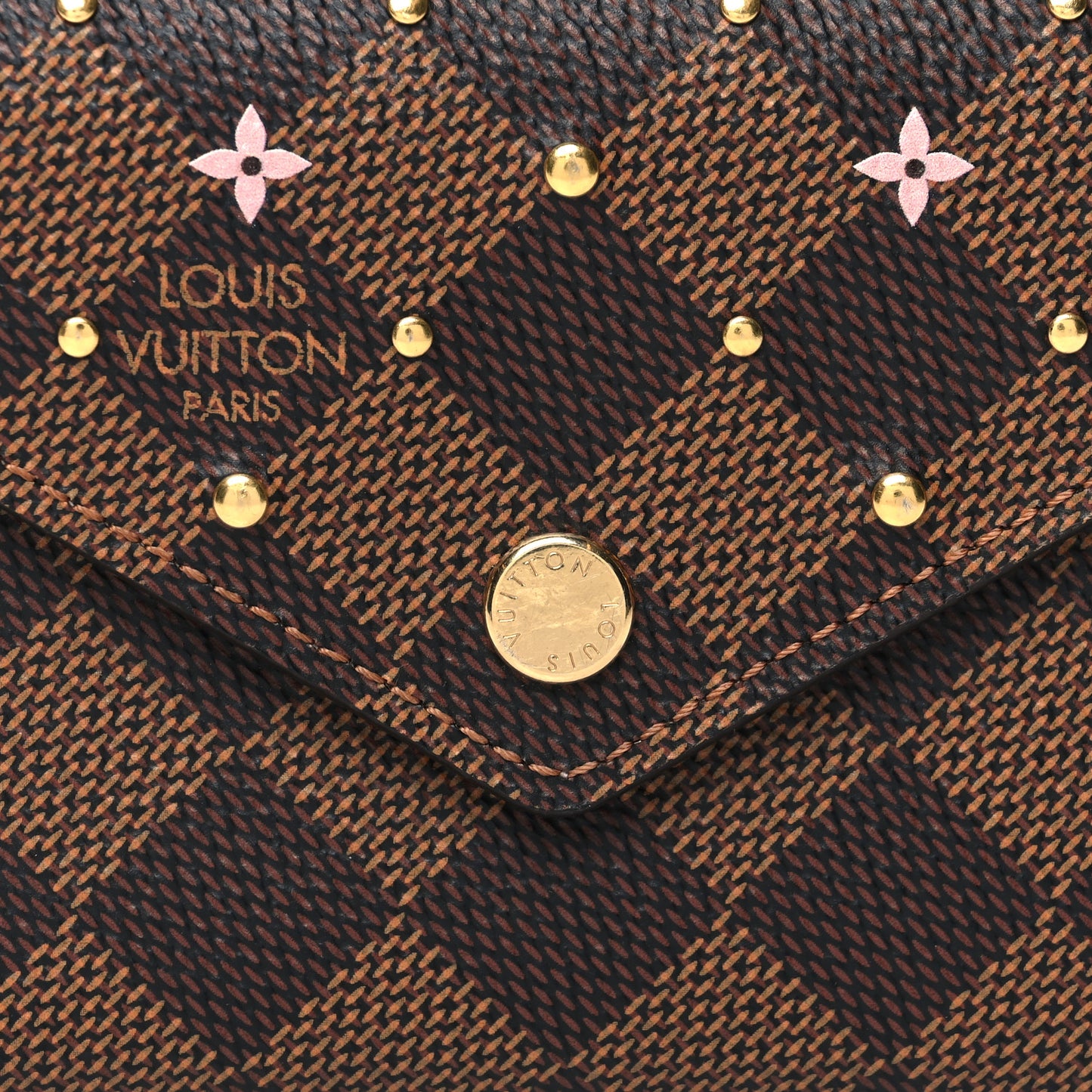 Damier Ebene Studded Victorine Wallet