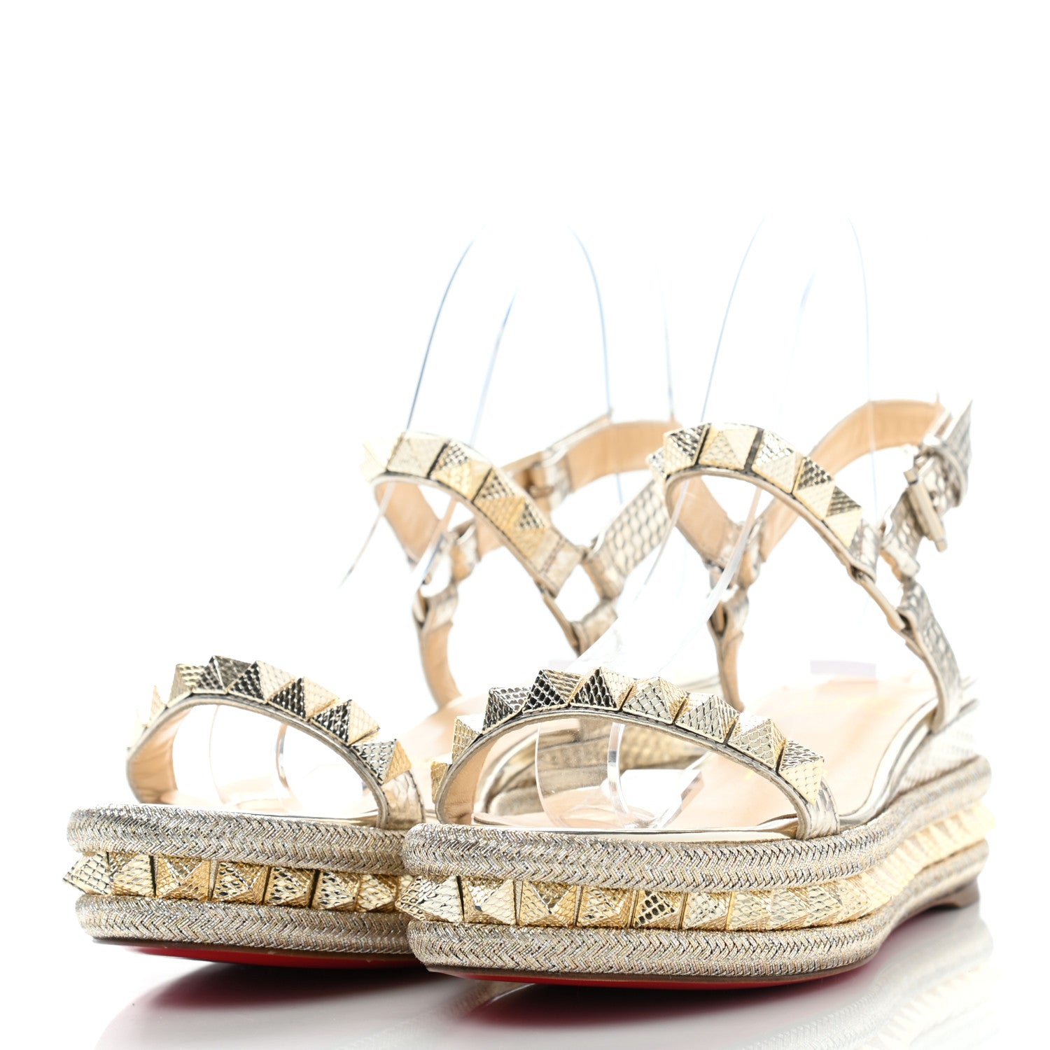 Christian Louboutin Calfskin Cubiste Pyraclou 60 Platform Sandals 36 Platine 3 of 11