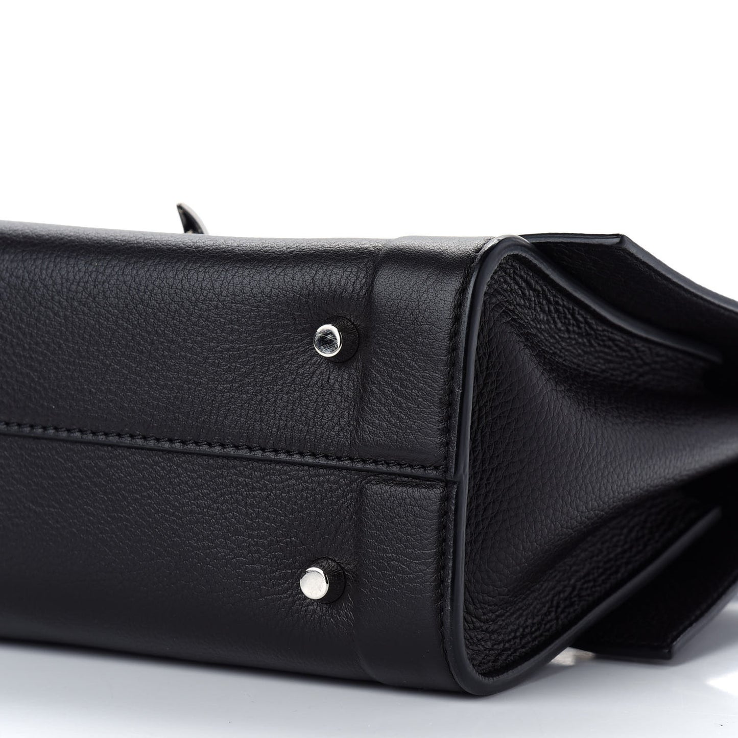 Grained Calfskin Mini Shark Lock Satchel Black