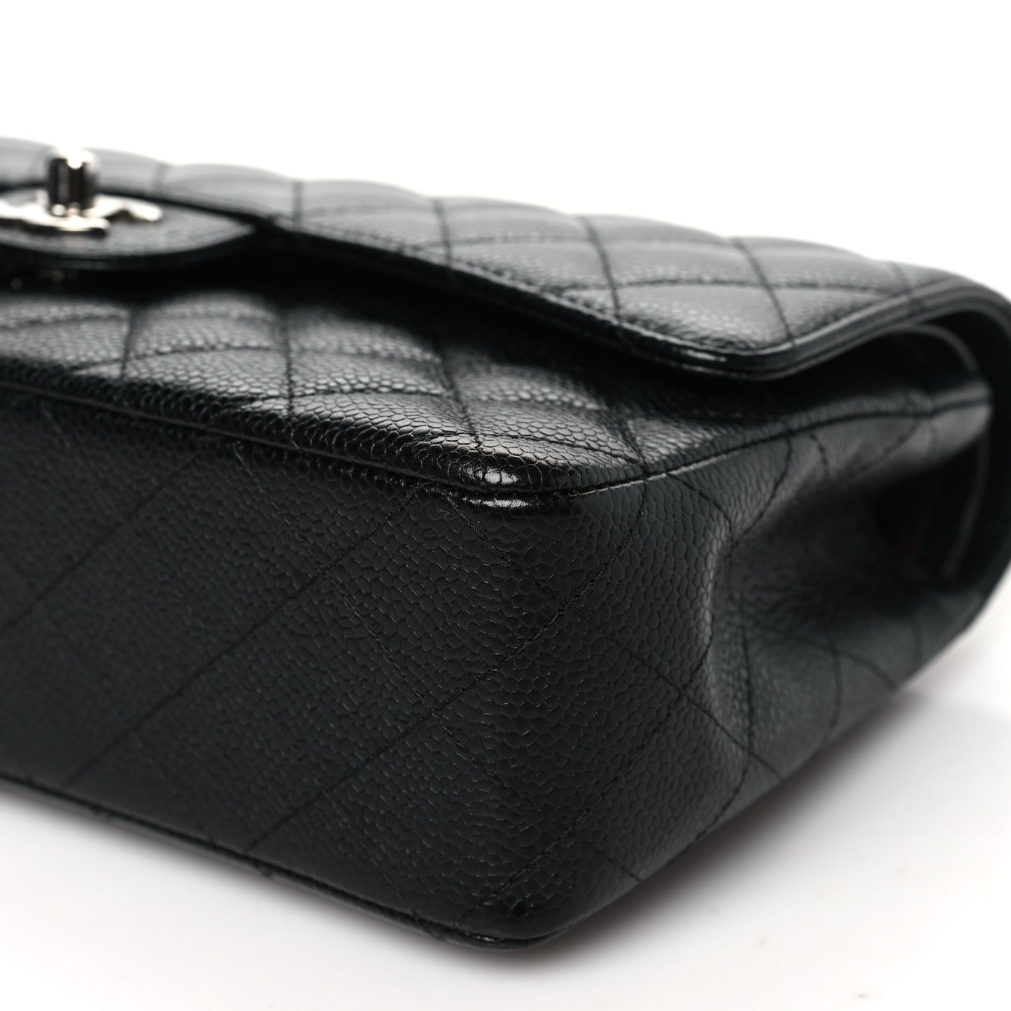 Caviar Quilted Medium Double Flap Black