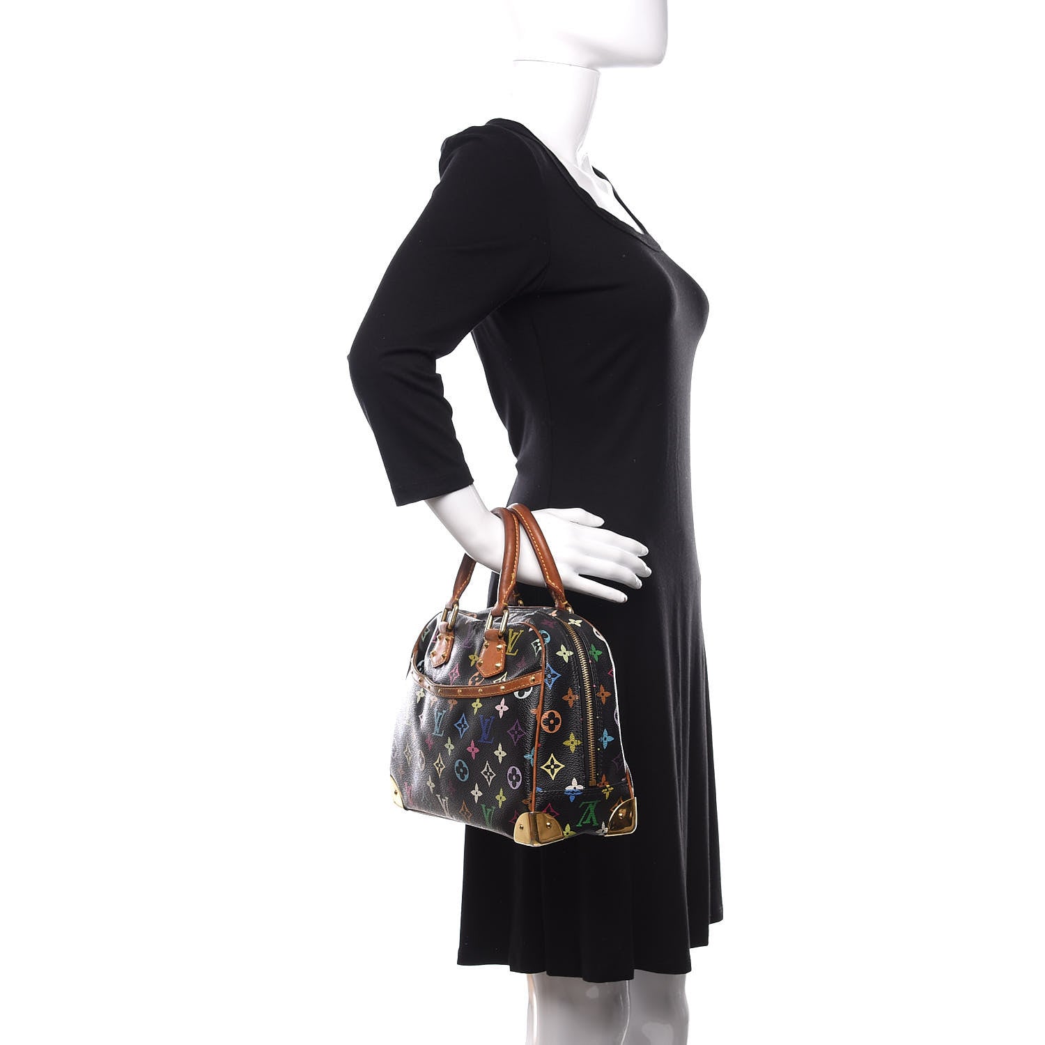 Louis Vuitton Monogram Multicolor Trouville Black 2 of 14