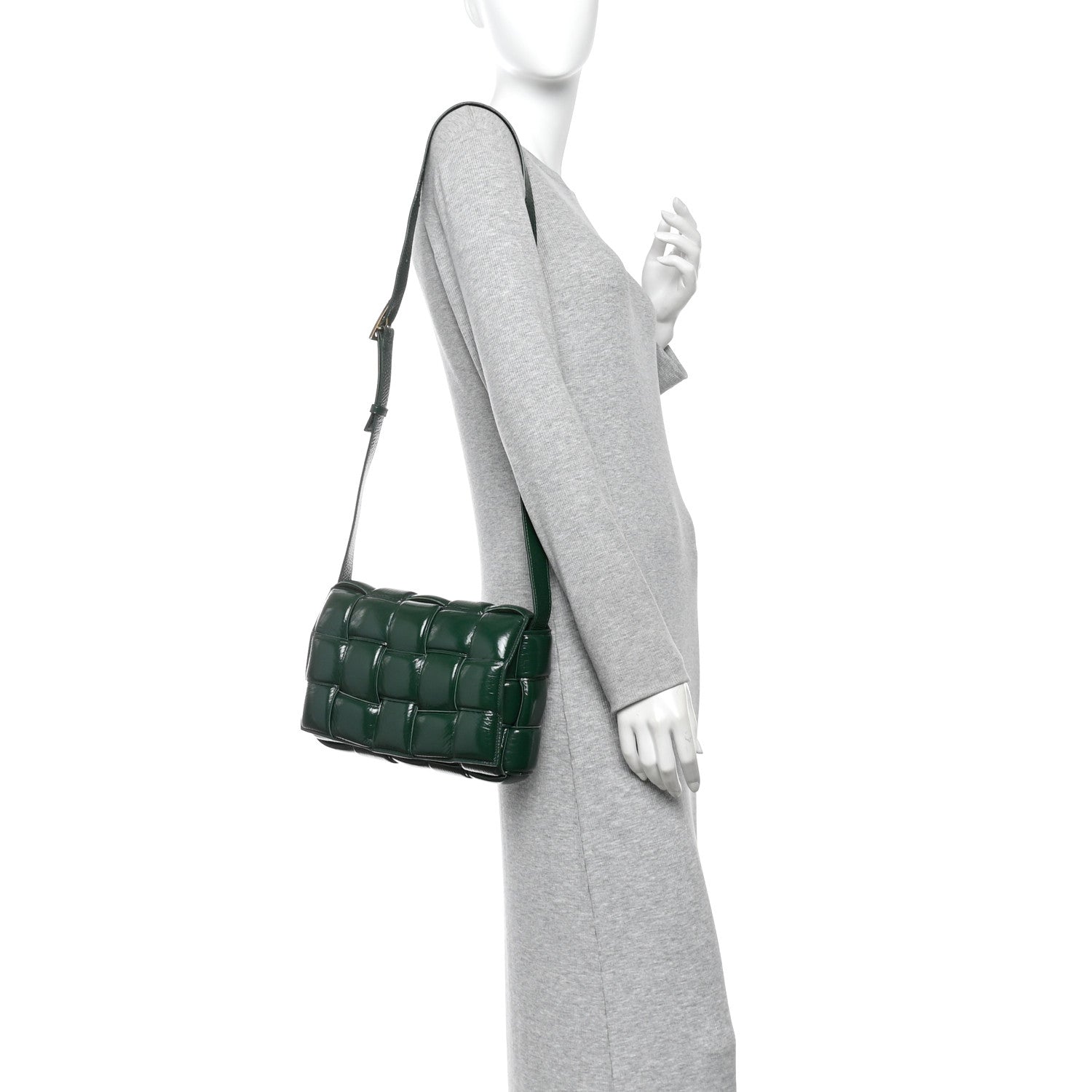 Bottega Veneta Textured Deerskin Maxi Intrecciato Padded Cassette Crossbody Bag Raintree 2 of 10