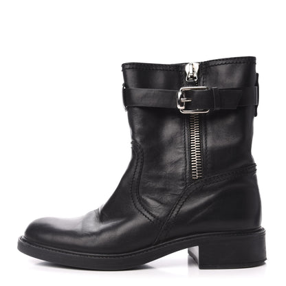 Gucci Calfskin Short Zip Boots 38 Black 1 of 8