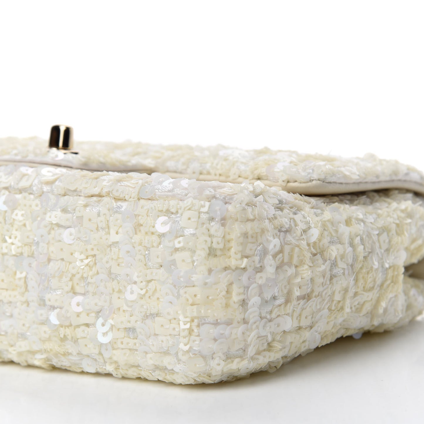 Sequin Mini Rectangular Flap White
