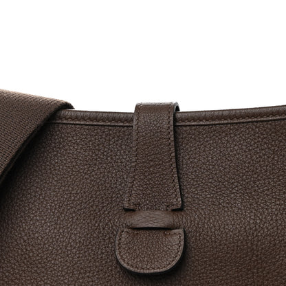 Hermes Taurillon Clemence Evelyne III GM Chocolate 8 of 11