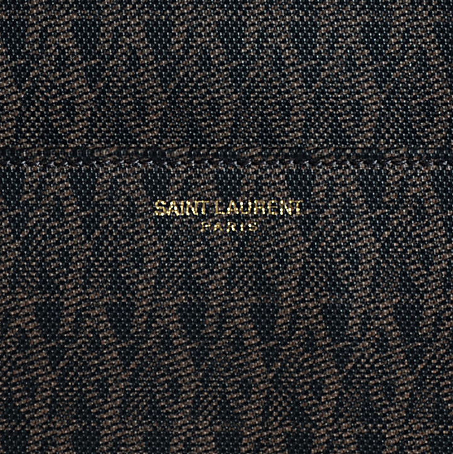 Saint Laurent Toile Classic Monogram Flap Front Messenger Bag Black 5 of 9