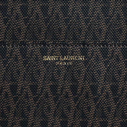 Saint Laurent Toile Classic Monogram Flap Front Messenger Bag Black 5 of 9