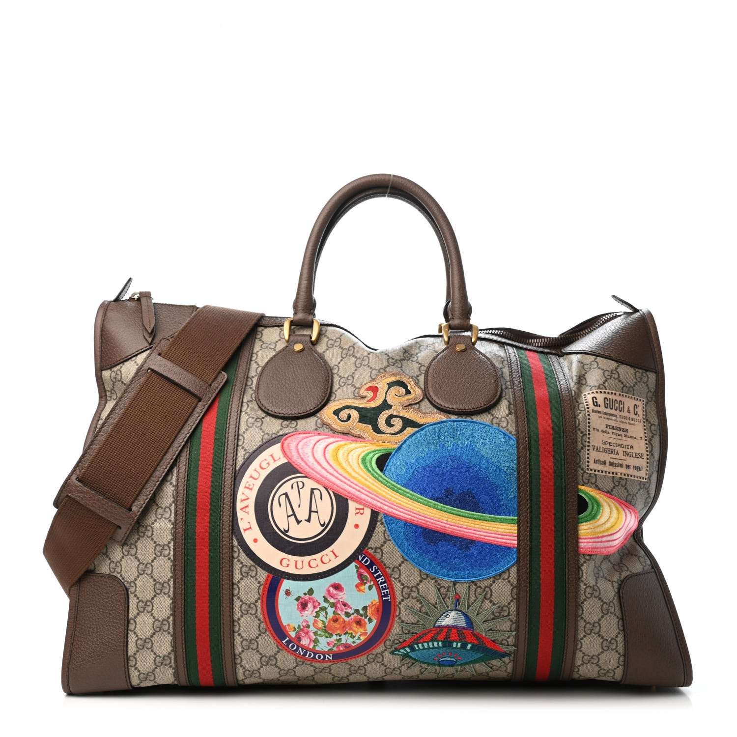 Gucci Soft GG Supreme Monogram Courrier Large Duffle Bag Beige New Acero Multicolor 1 of 4