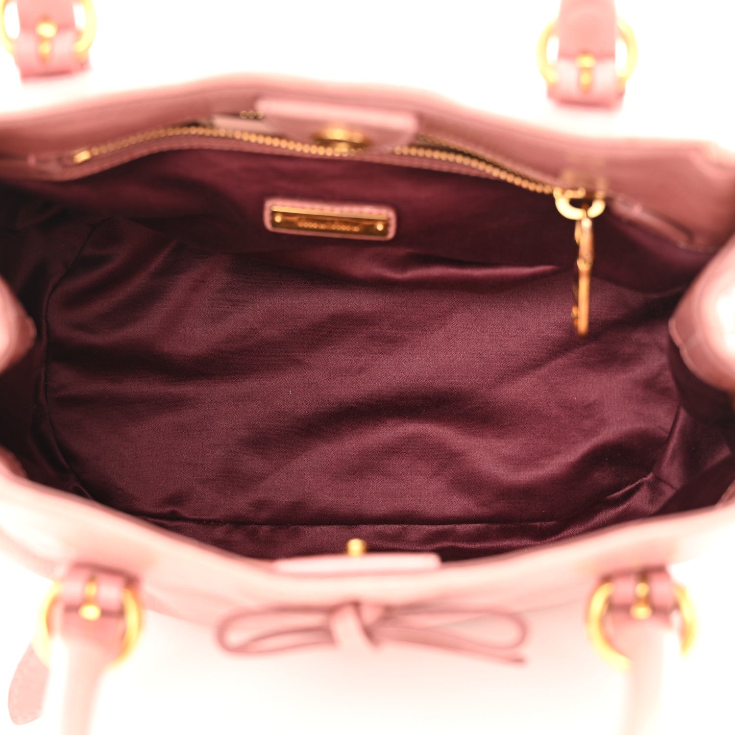 Miu Miu Vitello Shine Small Bow Shopping Tote Loto 5 of 13