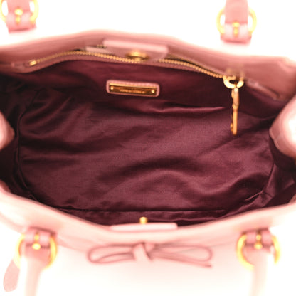 Miu Miu Vitello Shine Small Bow Shopping Tote Loto 5 of 13