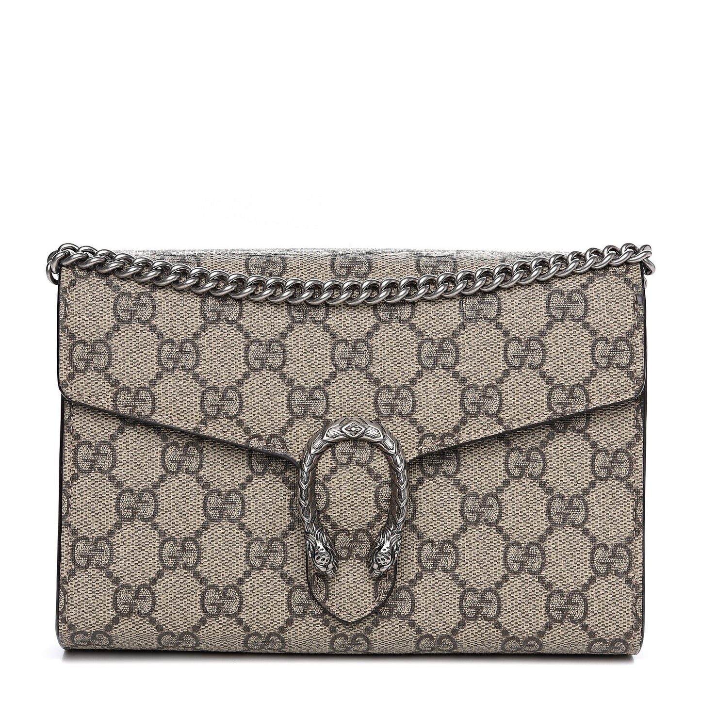 GG Supreme Monogram Mini Dionysus Chain Wallet Beige Taupe