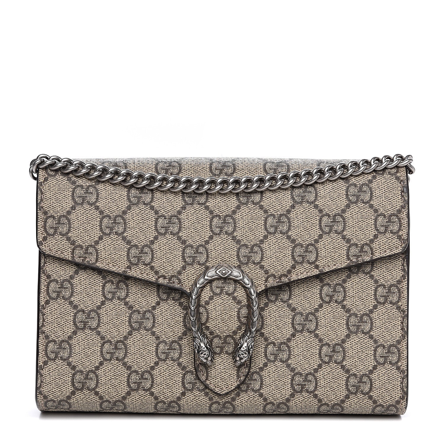 Gucci GG Supreme Monogram Mini Dionysus Chain Wallet Beige Taupe 1 of 10