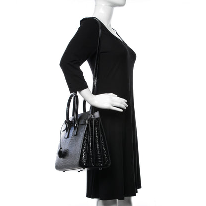 Saint Laurent Calfskin Crocodile Embossed Small Sac de Jour Black 2 of 11
