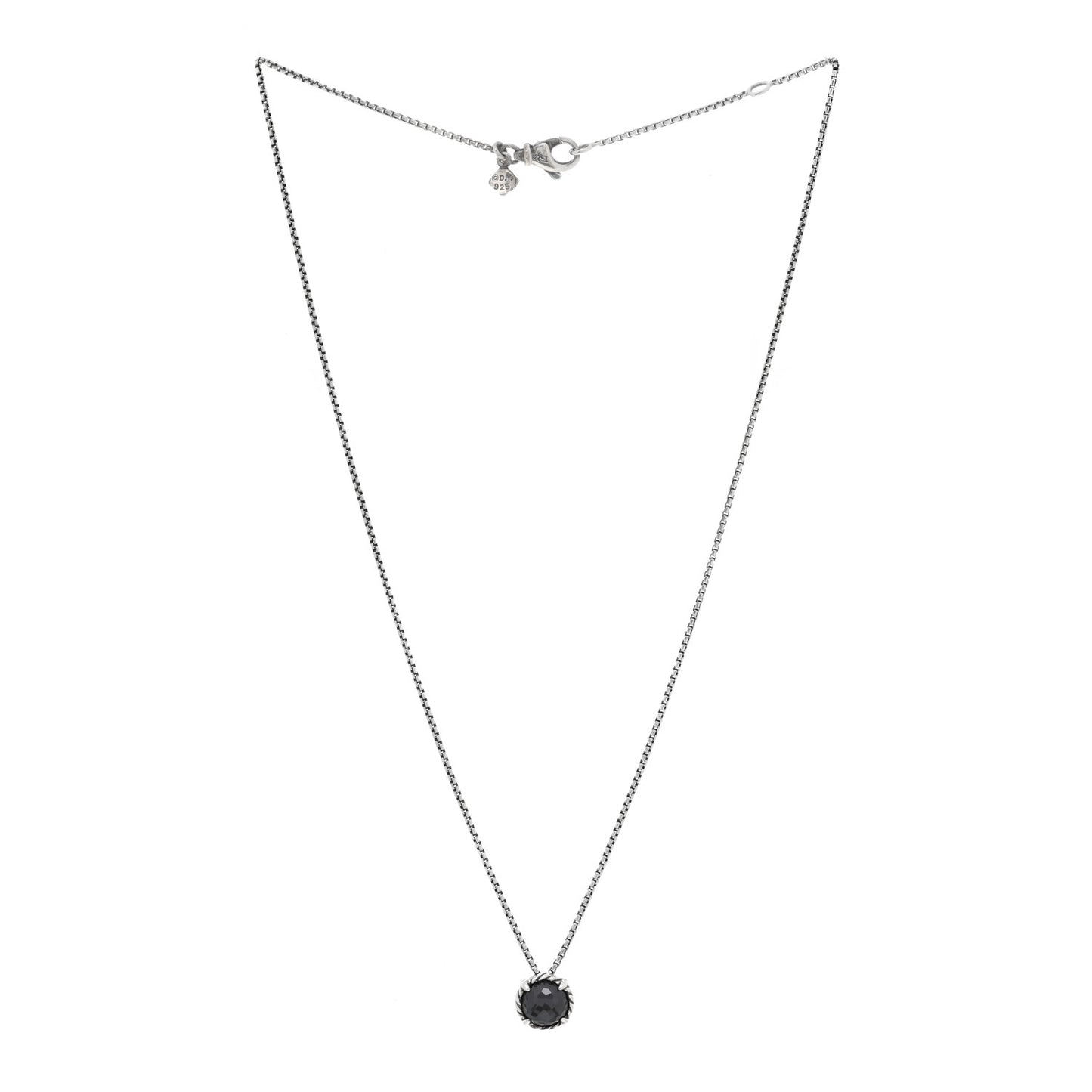 Sterling Silver Black Orchid 8mm Petite Chatelaine Pendant Necklace