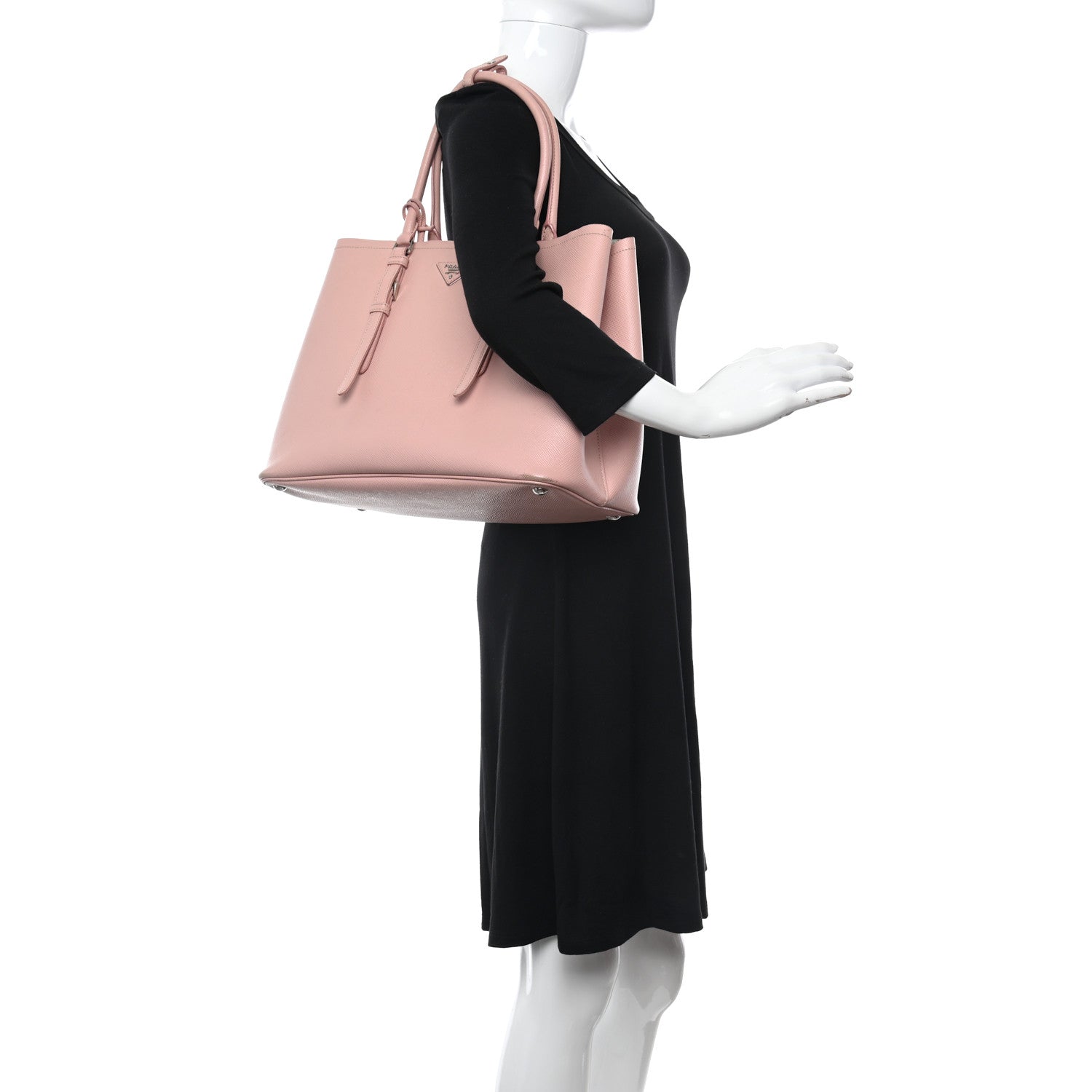 Prada Saffiano Cuir Medium Double Bag Orchidea Acquamarina 2 of 15