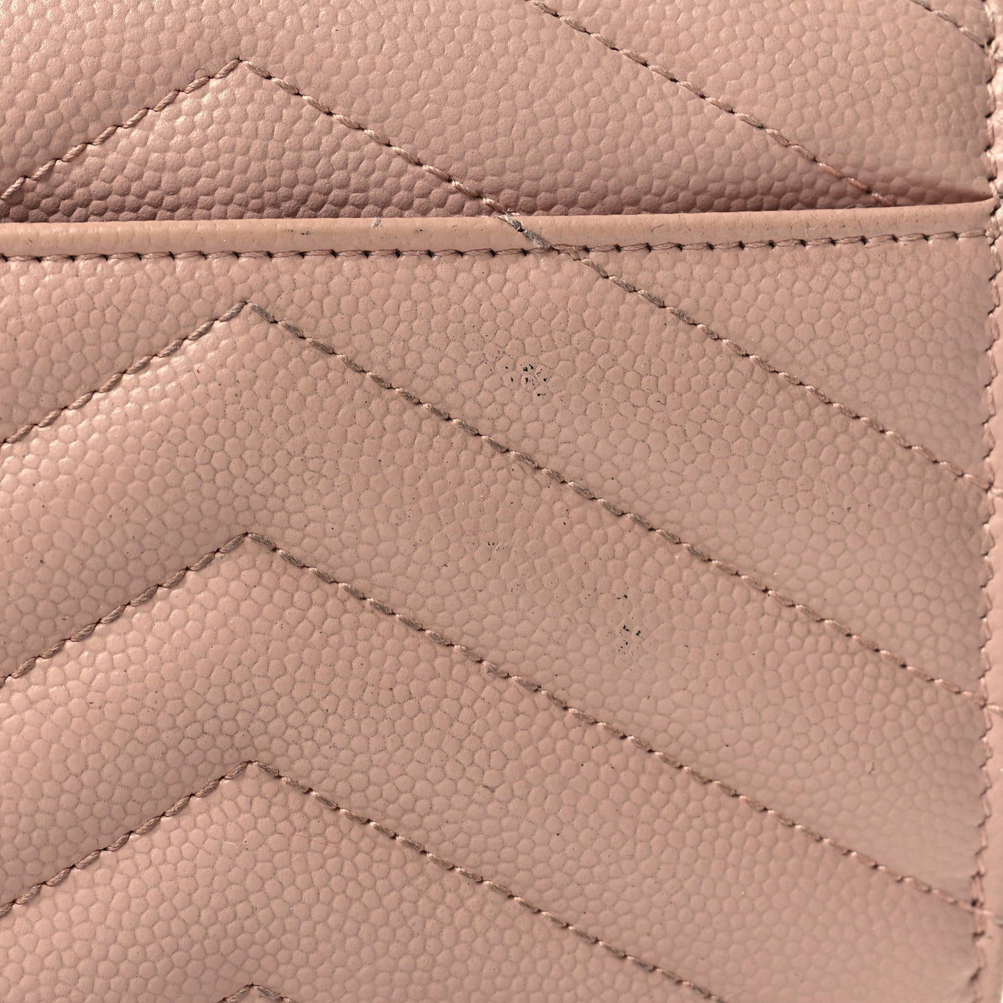 Grain De Poudre Matelasse Chevron Monogram Compact Tri Fold Wallet Pale Pink