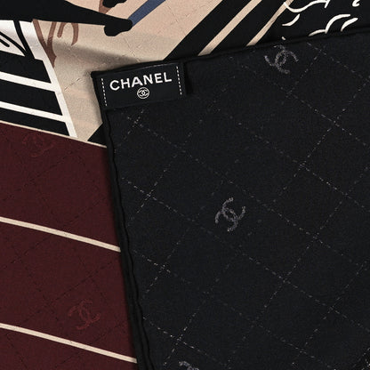 Chanel Silk Apartment Square Scarf Black Multicolor 3 of 3