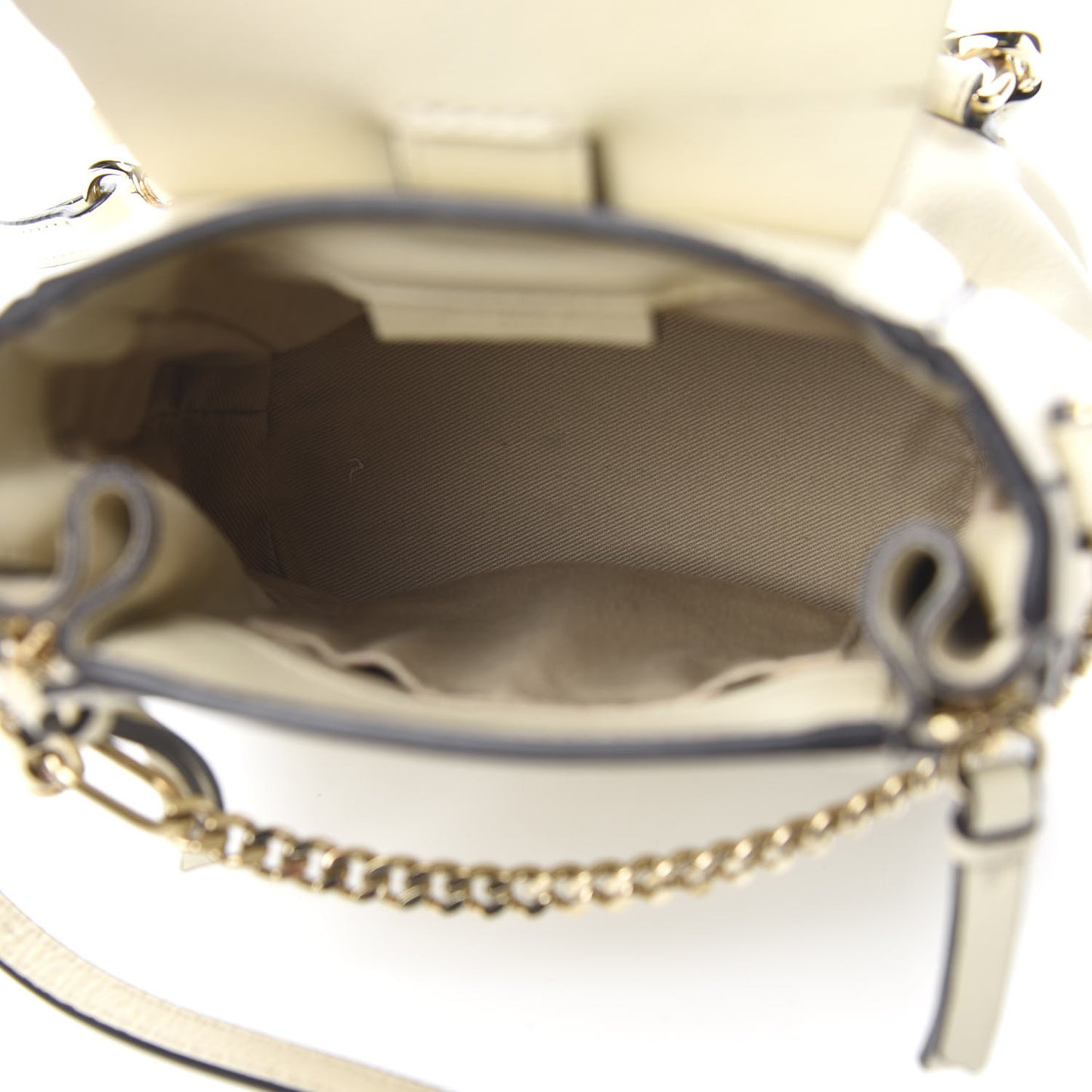 Suede Calfskin Mini Faye Backpack Off White