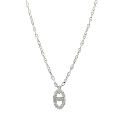 Hermes 18K White Gold Diamond New Farandole Pendant Necklace ST 1 of 5