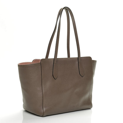 Gucci Dollar Calfskin Small Swing Tote Grey Field Soft Pink 3 of 7