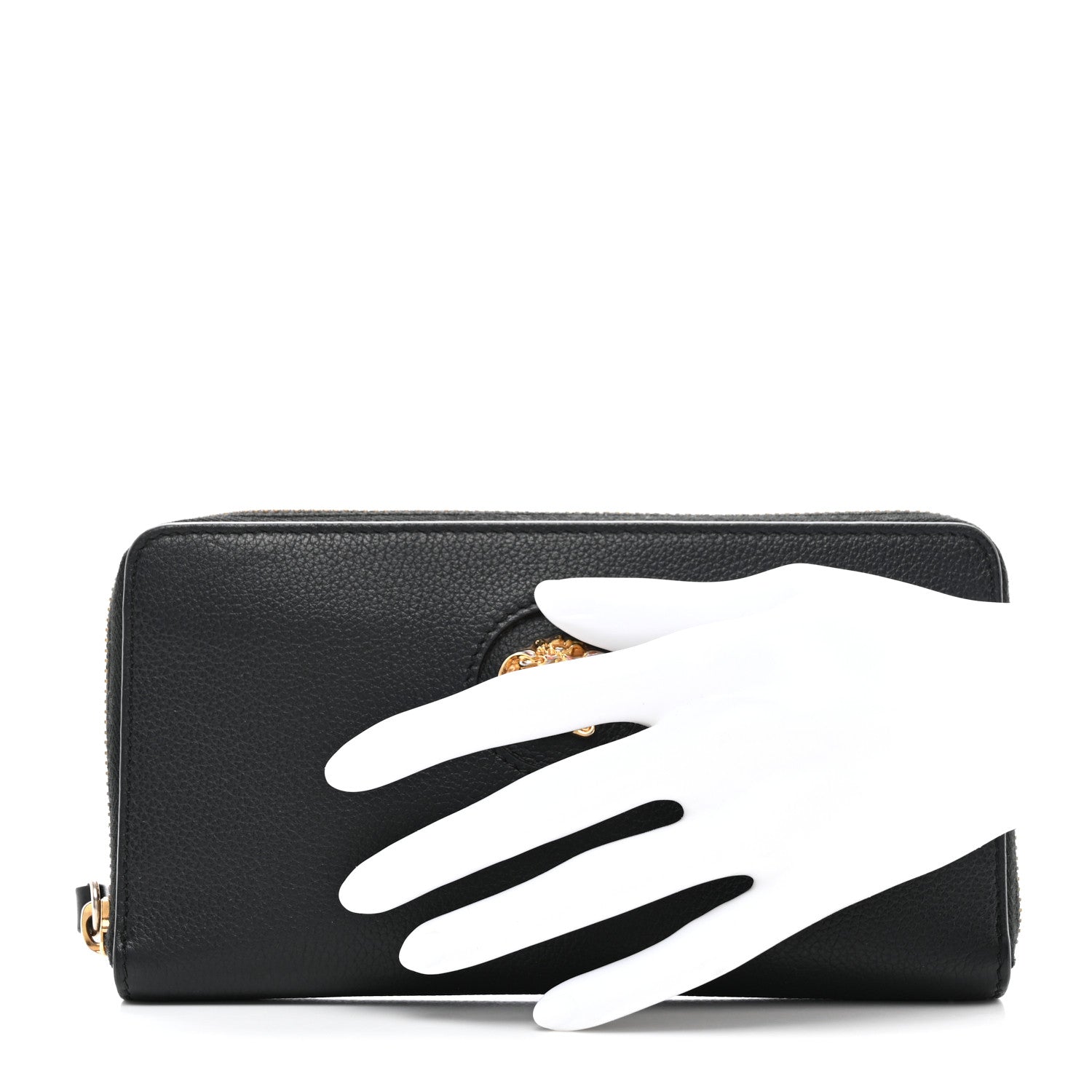Versace Calfskin Medusa Zip Wallet Black 2 of 8